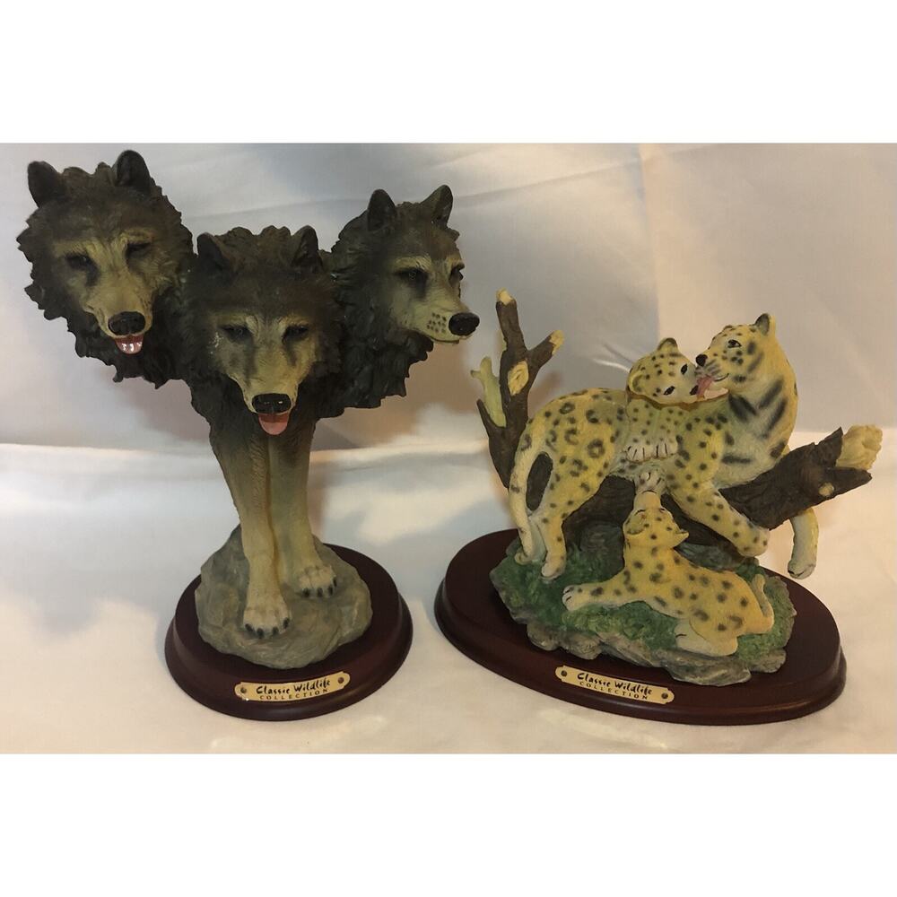 Wolf And Tiger Family Figurine by Classic Wildlife Collection